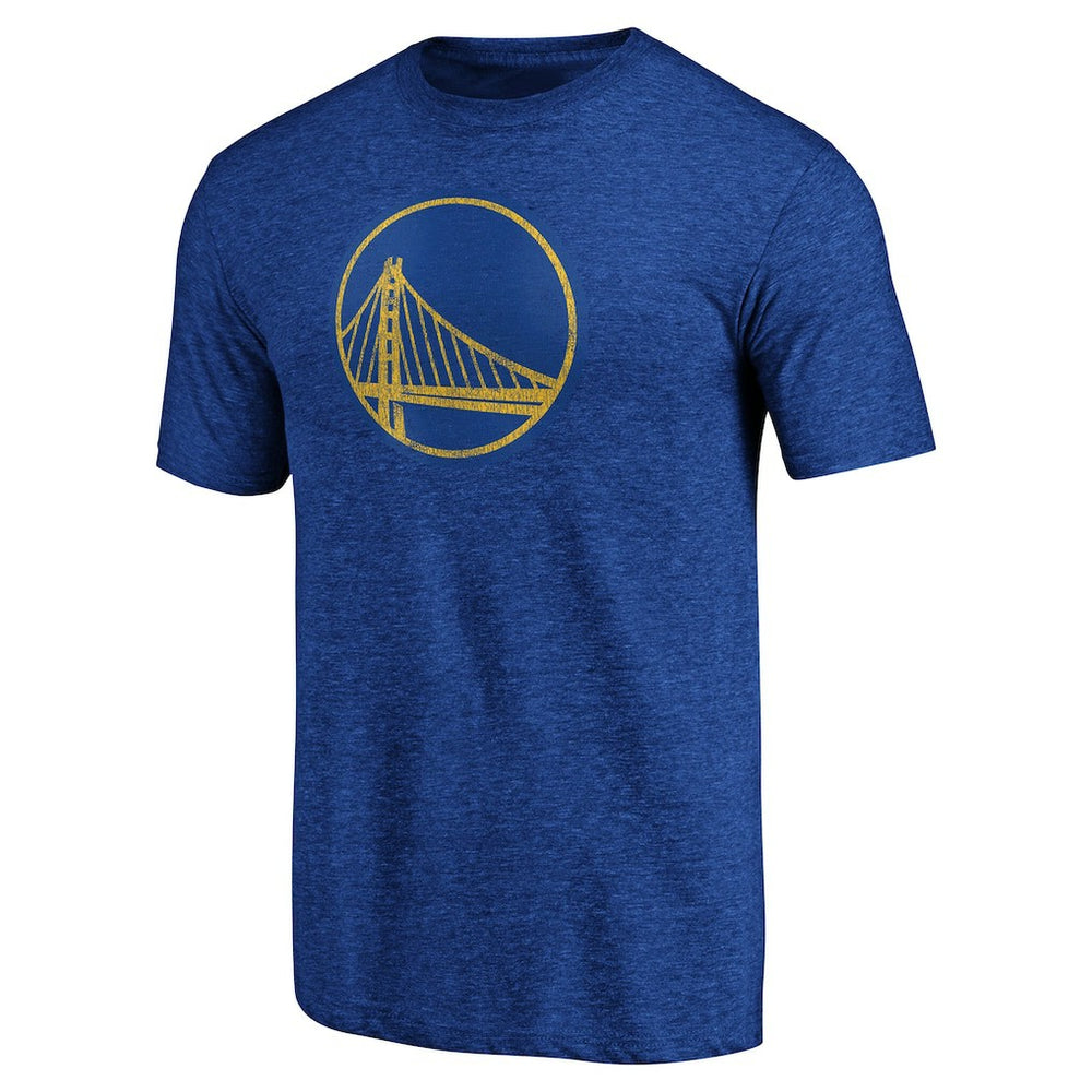 Golden State Warriors Distressed Primary Logo Tri-Blend T-Shirt sale - Royal discount