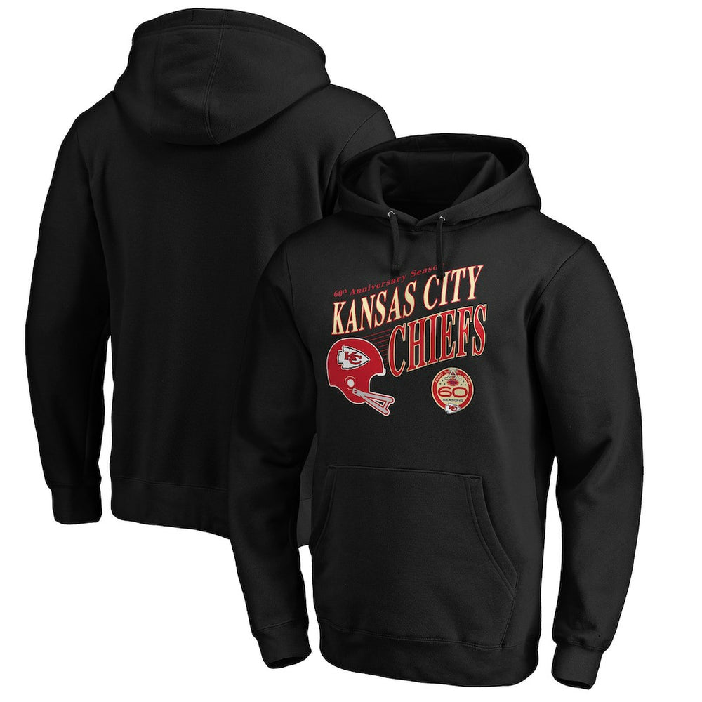 Kansas City Chiefs 60th Season Logo Rise Pullover Hoodie - Black for sale
