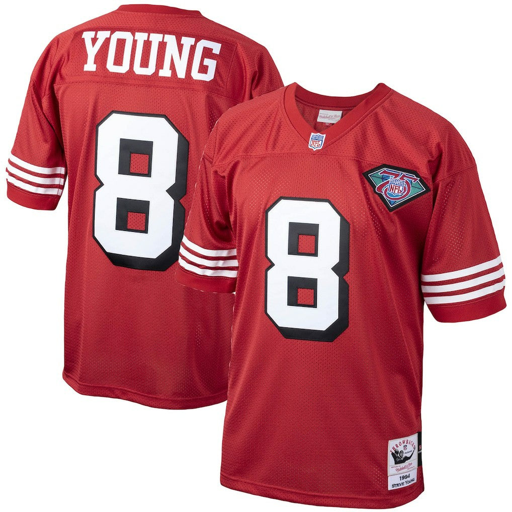 Steve Young San Francisco 49ers 1994 Authentic Throwback Retired Player Jersey - Scarlet outlet