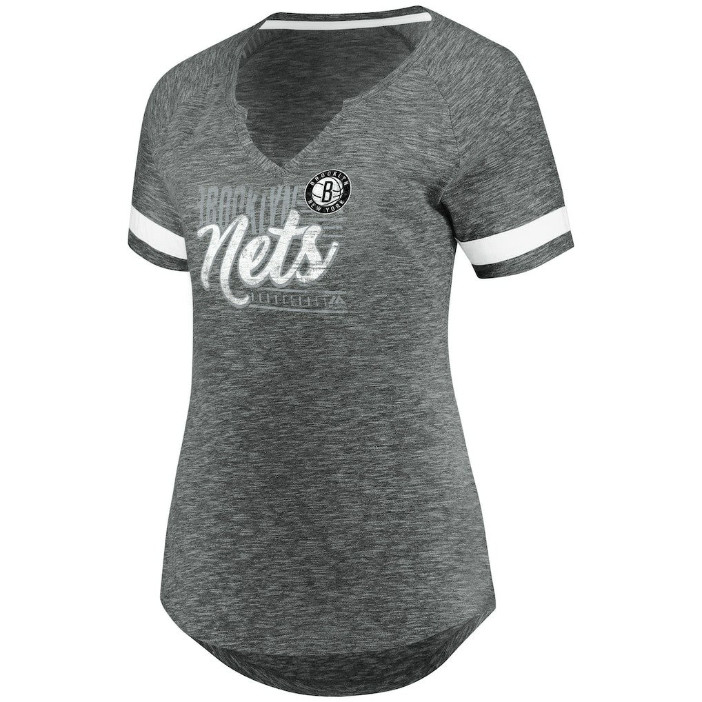 Brooklyn Nets Women's Showtime Winning With Pride Notch Neck T-Shirt - Gray/White | Fanatics online
