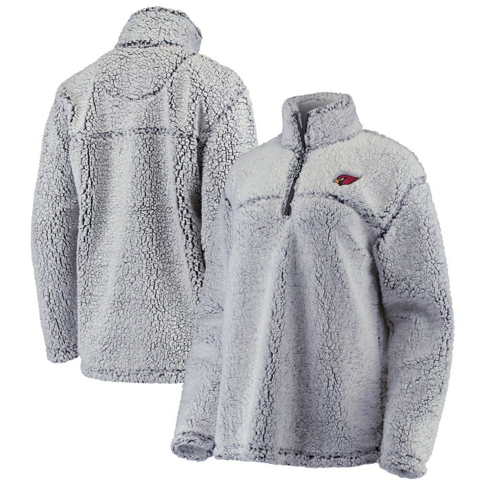 Arizona Cardinals G-III 4Her by Carl Banks Women's Sherpa Quarter-Zip Pullover Jacket - Gray cheap
