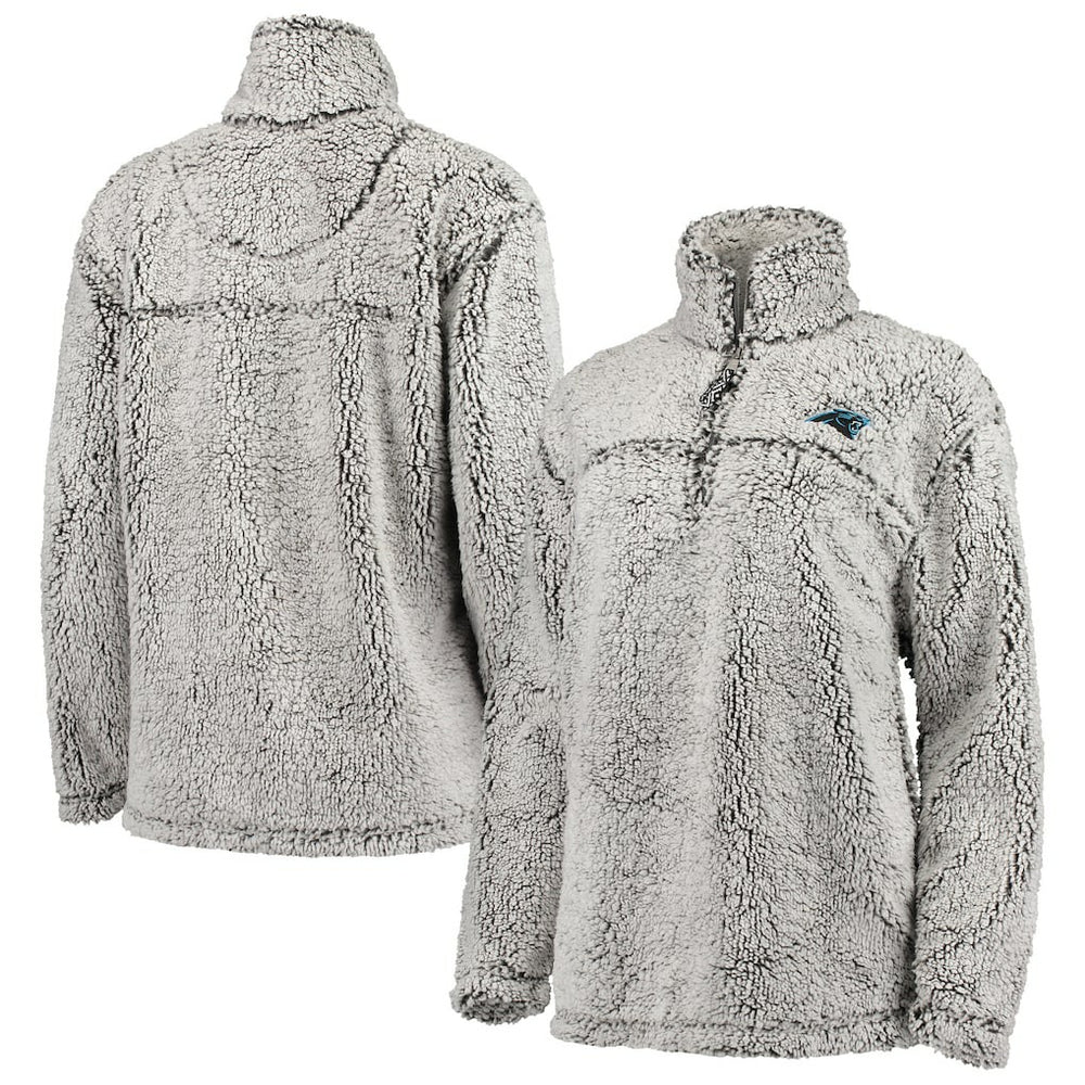 Carolina Panthers G-III 4Her by Carl Banks Women's Sherpa Quarter-Zip Pullover Jacket - Gray on sale