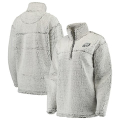 Philadelphia Eagles Women's Sherpa Quarter-Zip Pullover Jacket - Gray for sale