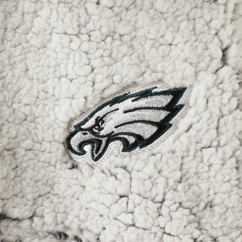 Philadelphia Eagles Women's Sherpa Quarter-Zip Pullover Jacket - Gray for sale