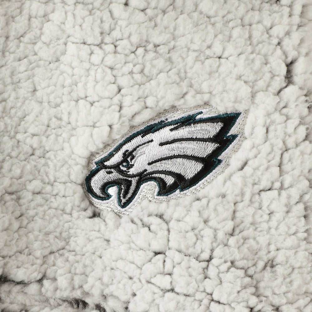 Philadelphia Eagles Women's Sherpa Quarter-Zip Pullover Jacket - Gray for sale