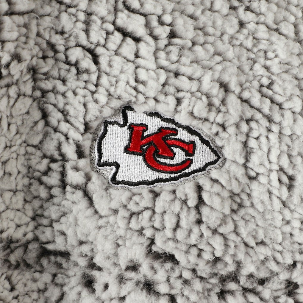 Kansas City Chiefs Women's Sherpa Quarter-Zip Pullover Jacket - Gray discount