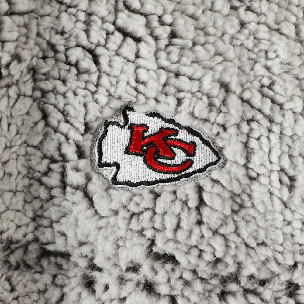 Kansas City Chiefs Women's Sherpa Quarter-Zip Pullover Jacket - Gray discount