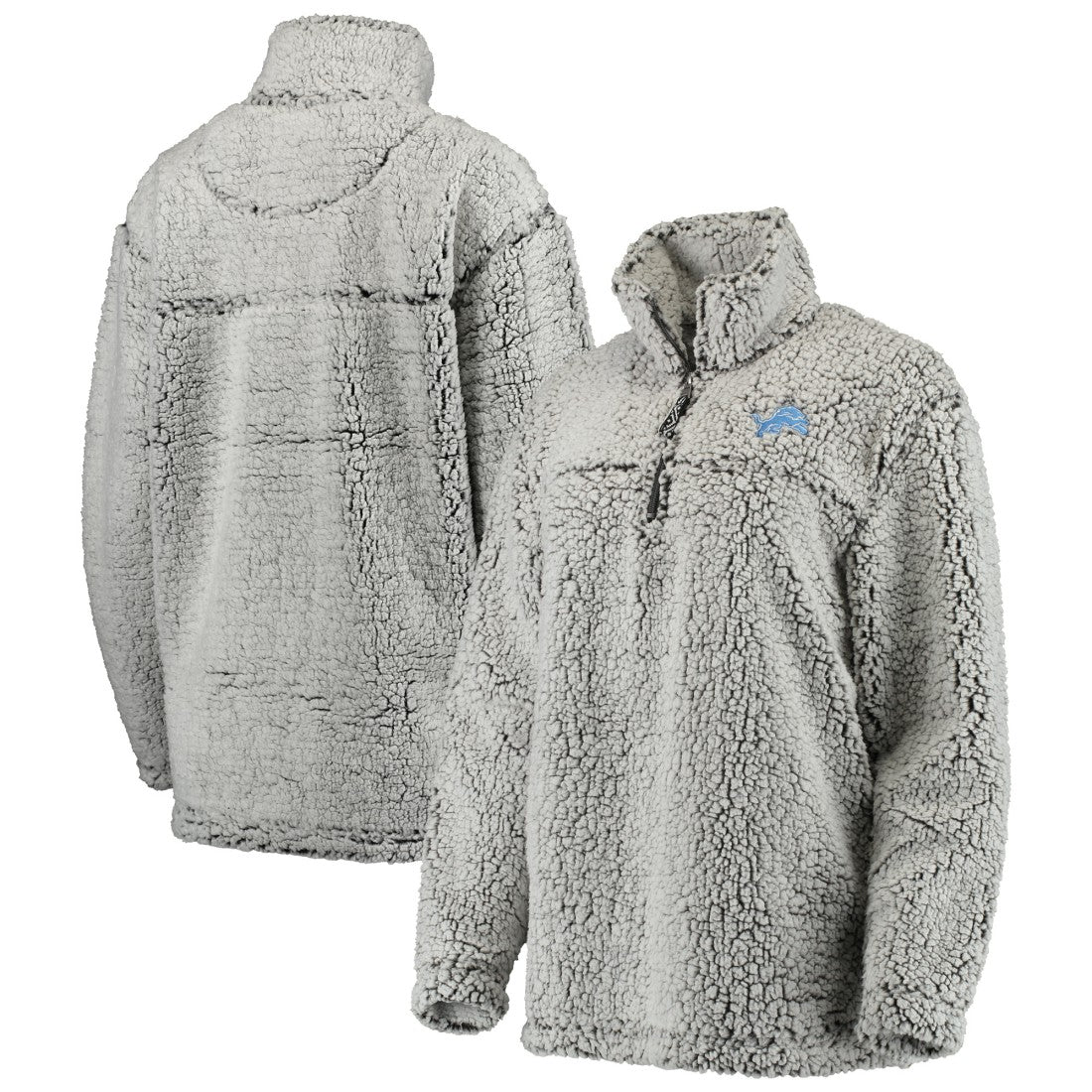 Detroit Lions Women's Sherpa Quarter-Zip Pullover Jacket - Gray online