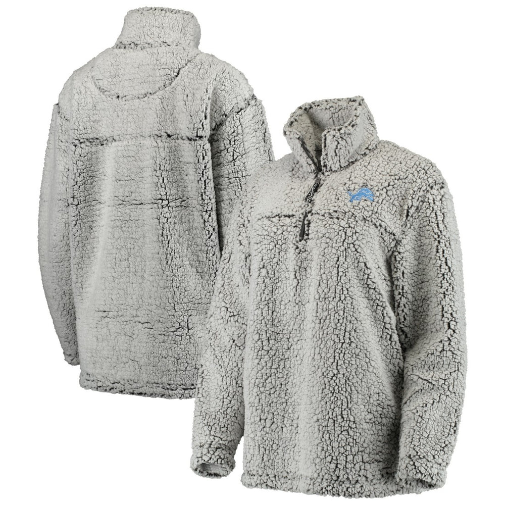 Detroit Lions Women's Sherpa Quarter-Zip Pullover Jacket - Gray online