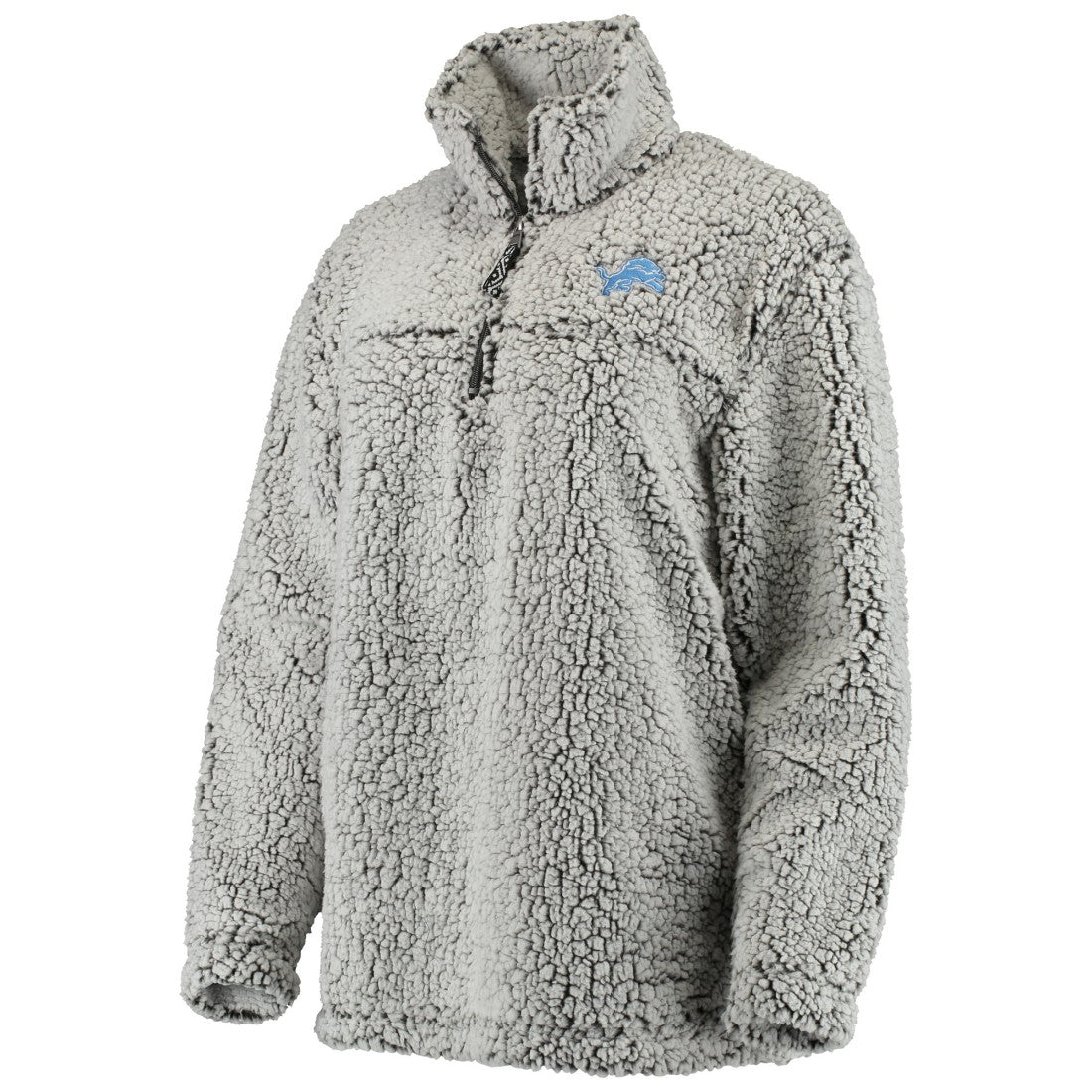 Detroit Lions Women's Sherpa Quarter-Zip Pullover Jacket - Gray online