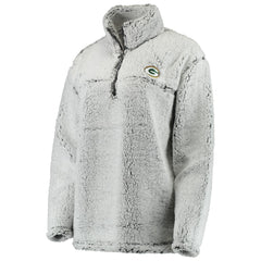 Green Bay Packers Women's Sherpa Quarter-Zip Pullover Jacket - Gray sale