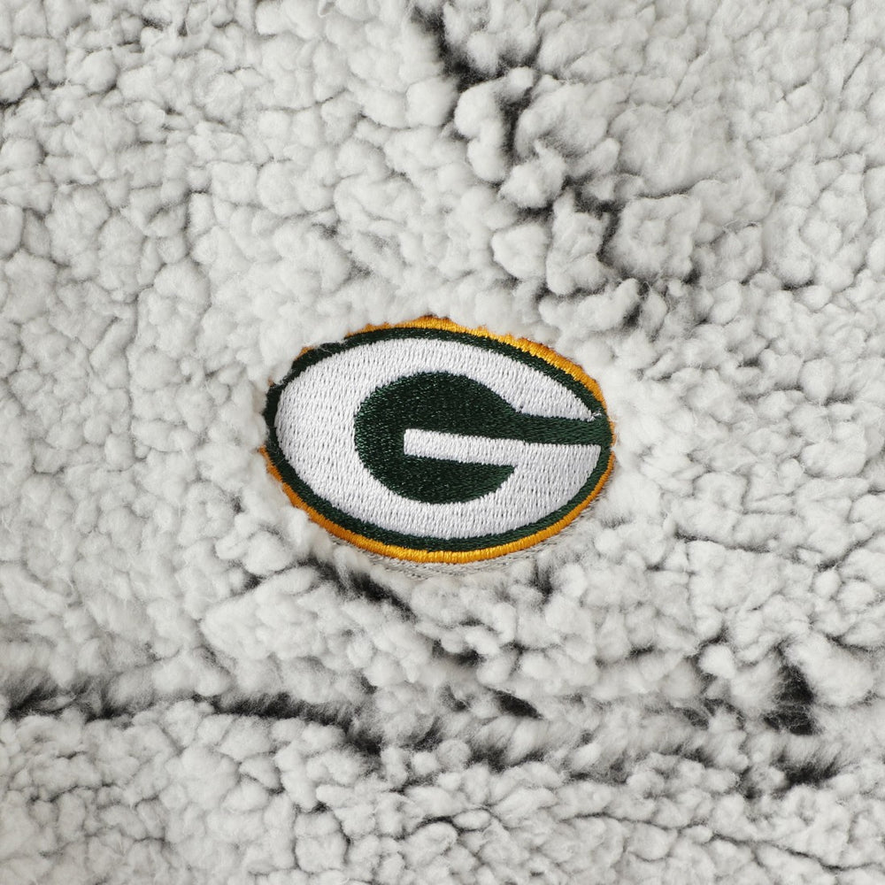 Green Bay Packers Women's Sherpa Quarter-Zip Pullover Jacket - Gray sale