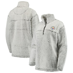 Pittsburgh Steelers Women's Sherpa Quarter-Zip Pullover Jacket - Gray discount