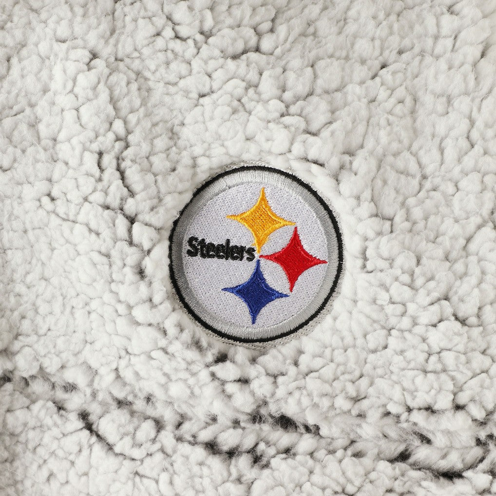 Pittsburgh Steelers Women's Sherpa Quarter-Zip Pullover Jacket - Gray discount