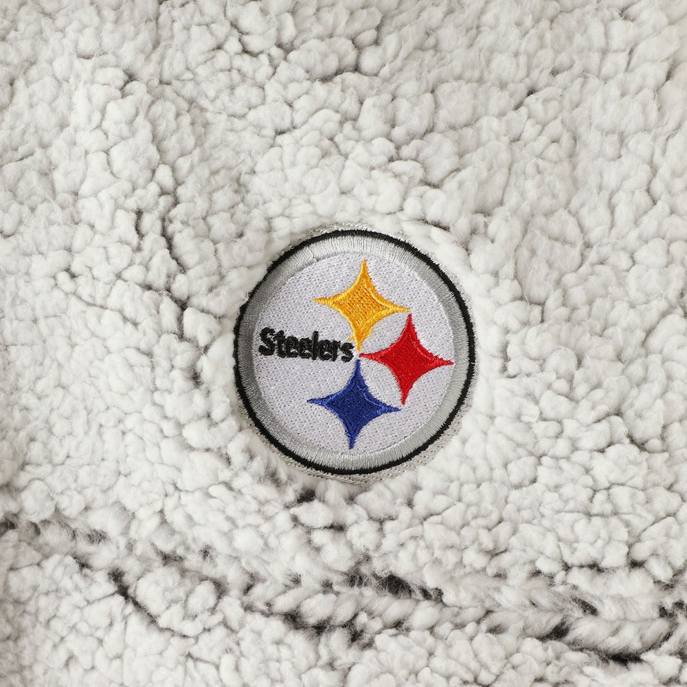 Pittsburgh Steelers Women's Sherpa Quarter-Zip Pullover Jacket - Gray discount