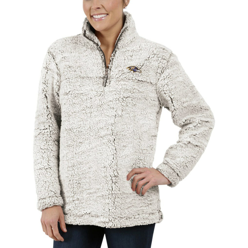 Baltimore Ravens G-III 4Her by Carl Banks Women's Sherpa Quarter-Zip Pullover Jacket - Gray outlet