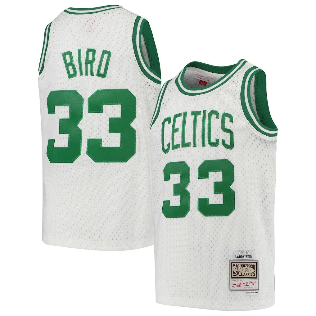 Larry Bird Boston Celtics Youth 1985-86 Hardwood Classics Swingman Throwback Jersey - White | Mitchell & Ness shop