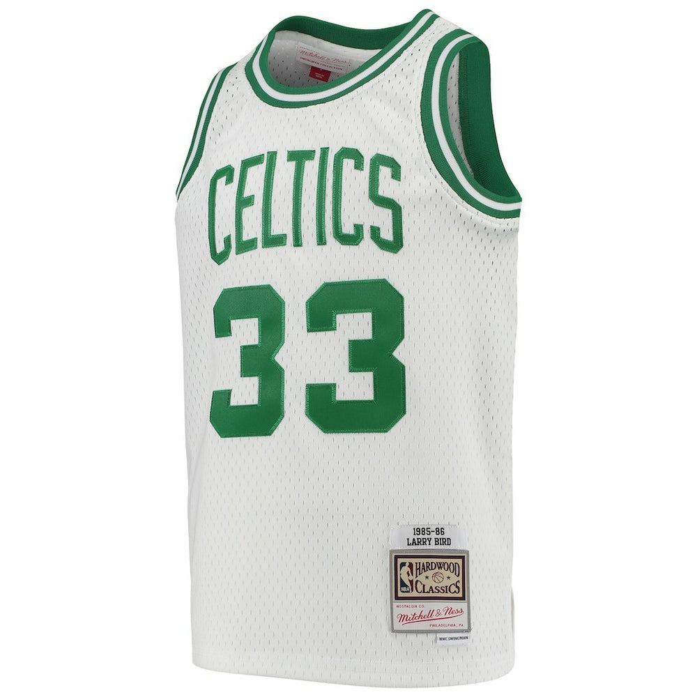 Larry Bird Boston Celtics Youth 1985-86 Hardwood Classics Swingman Throwback Jersey - White | Mitchell & Ness shop