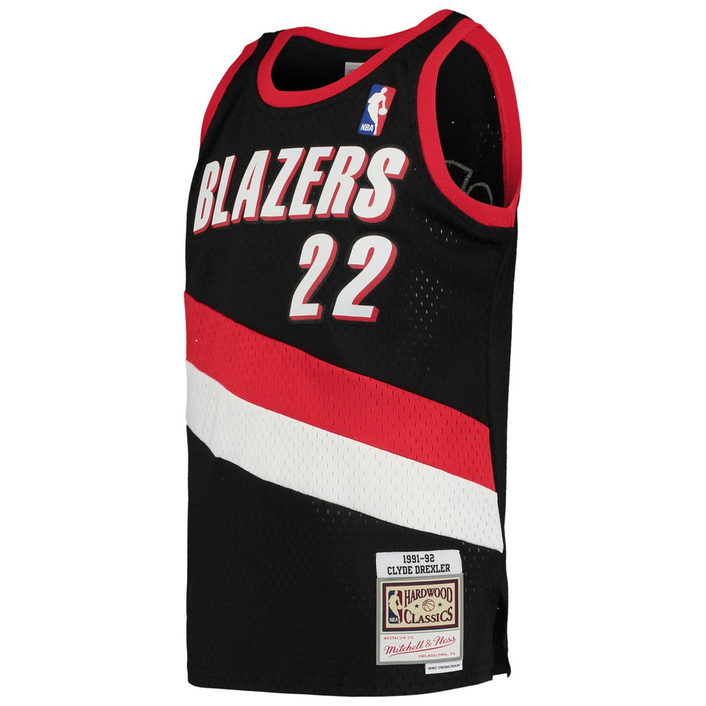 Clyde Drexler Portland Trail Blazers Youth 1991/92 Hardwood Classics Swingman Jersey - Black | Mitchell & Ness outlet