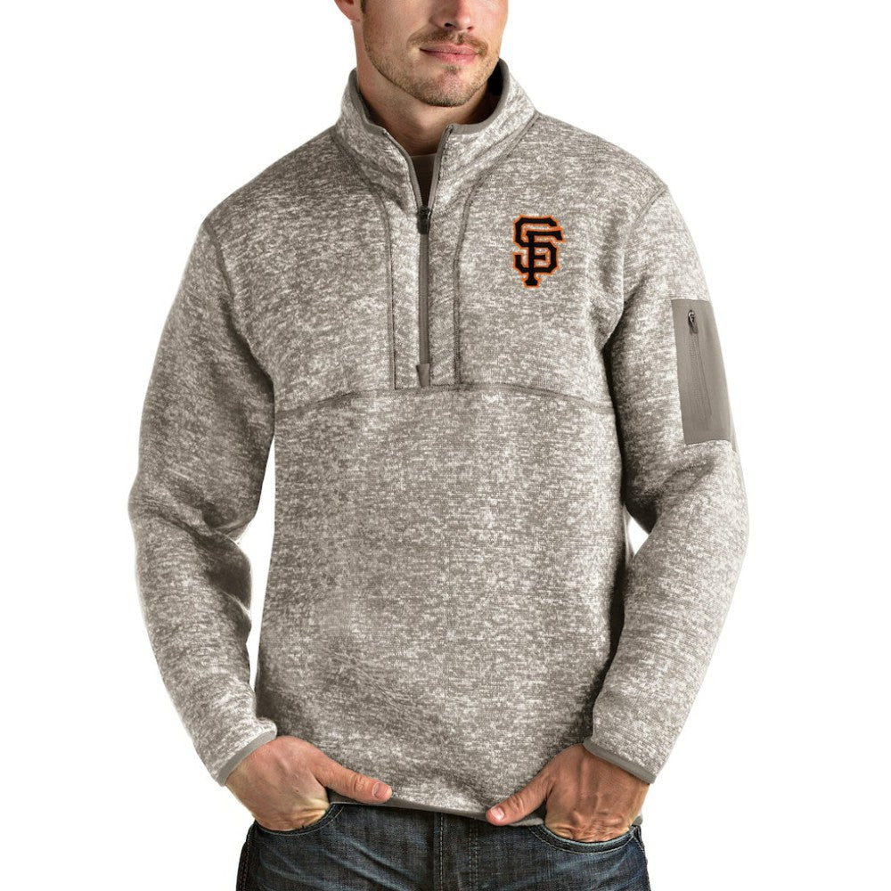 San Francisco Giants Antigua Fortune Quarter-Zip Pullover Jacket - Oatmeal
