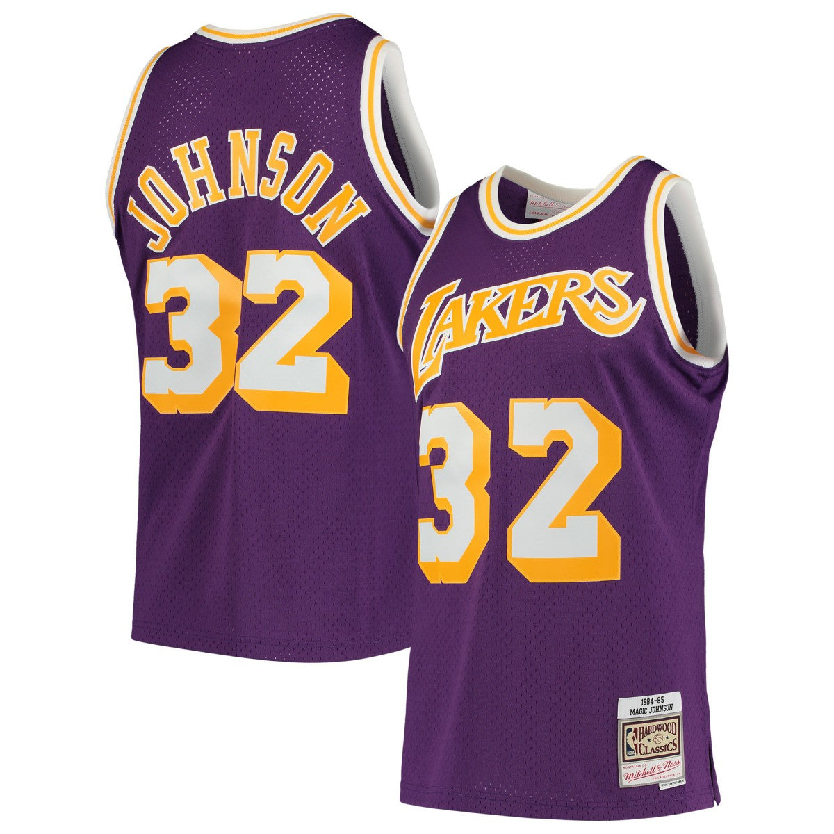 Magic Johnson Los Angeles Lakers 1984/85 Hardwood Classics Swingman Jersey - Purple | Mitchell & Ness on sale
