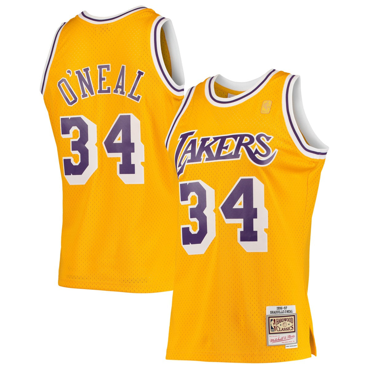 Shaquille O'Neal Los Angeles Lakers 1996/97 Hardwood Classics Swingman Jersey - Gold | Mitchell & Ness on sale