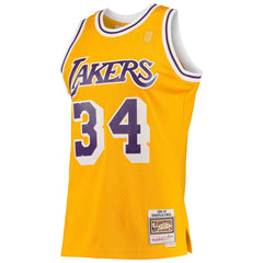 Shaquille O'Neal Los Angeles Lakers 1996/97 Hardwood Classics Swingman Jersey - Gold | Mitchell & Ness on sale