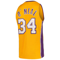 Shaquille O'Neal Los Angeles Lakers Hardwood Classics Swingman Jersey - Gold | Mitchell & Ness sale