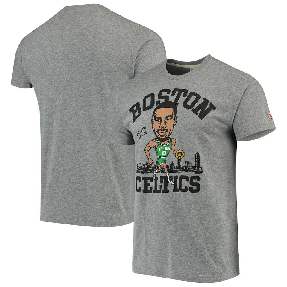 Jayson Tatum Boston Celtics Caricature Tri-Blend T-Shirt - Gray sale