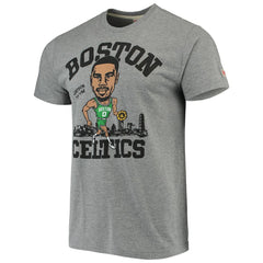 Jayson Tatum Boston Celtics Caricature Tri-Blend T-Shirt - Gray sale