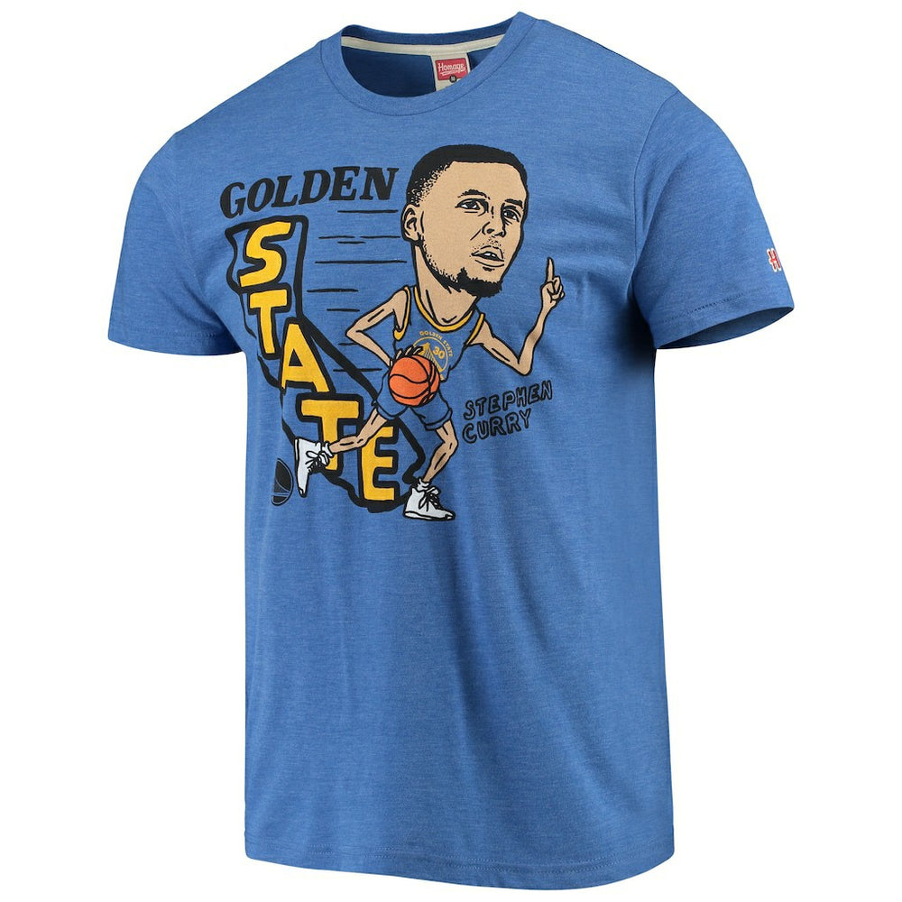 Stephen Curry Golden State Warriors Caricature Tri-Blend T-Shirt sale - Royal cheap