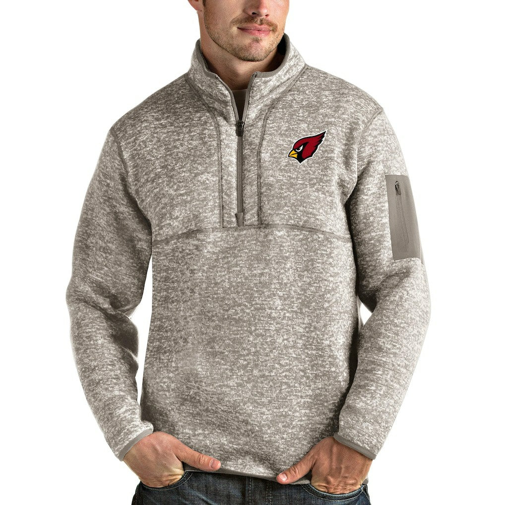 Arizona Cardinals Antigua Fortune Quarter-Zip Pullover Jacket - Oatmeal sale