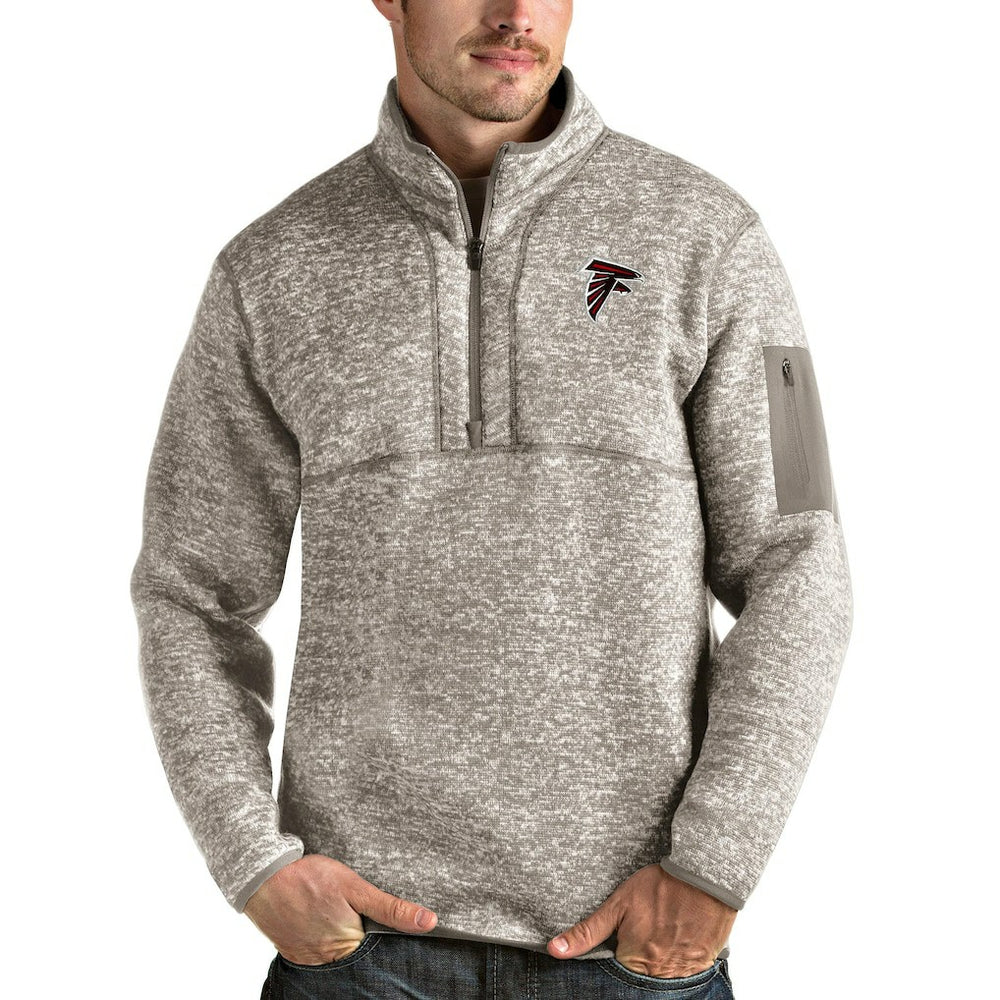 Atlanta Falcons Antigua Fortune Quarter-Zip Pullover Jacket - Oatmeal for sale