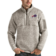 Buffalo Bills Antigua Fortune Quarter-Zip Pullover Jacket - Oatmeal discount