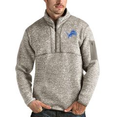 Detroit Lions Antigua Fortune Quarter-Zip Pullover Jacket - Oatmeal outlet