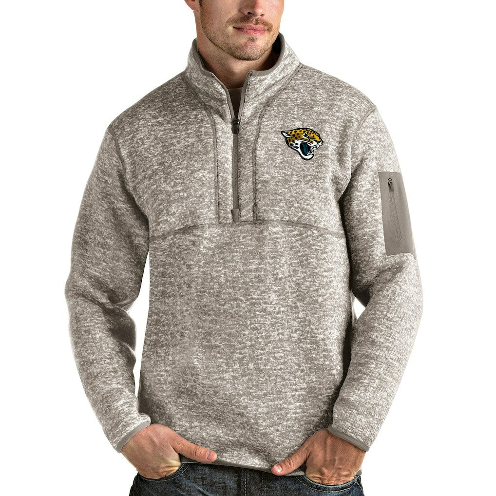 Jacksonville Jaguars Antigua Fortune Quarter-Zip Pullover Jacket - Oatmeal online