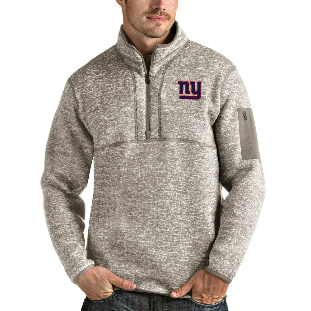 New York Giants Antigua Fortune Quarter-Zip Pullover Jacket - Oatmeal cheap