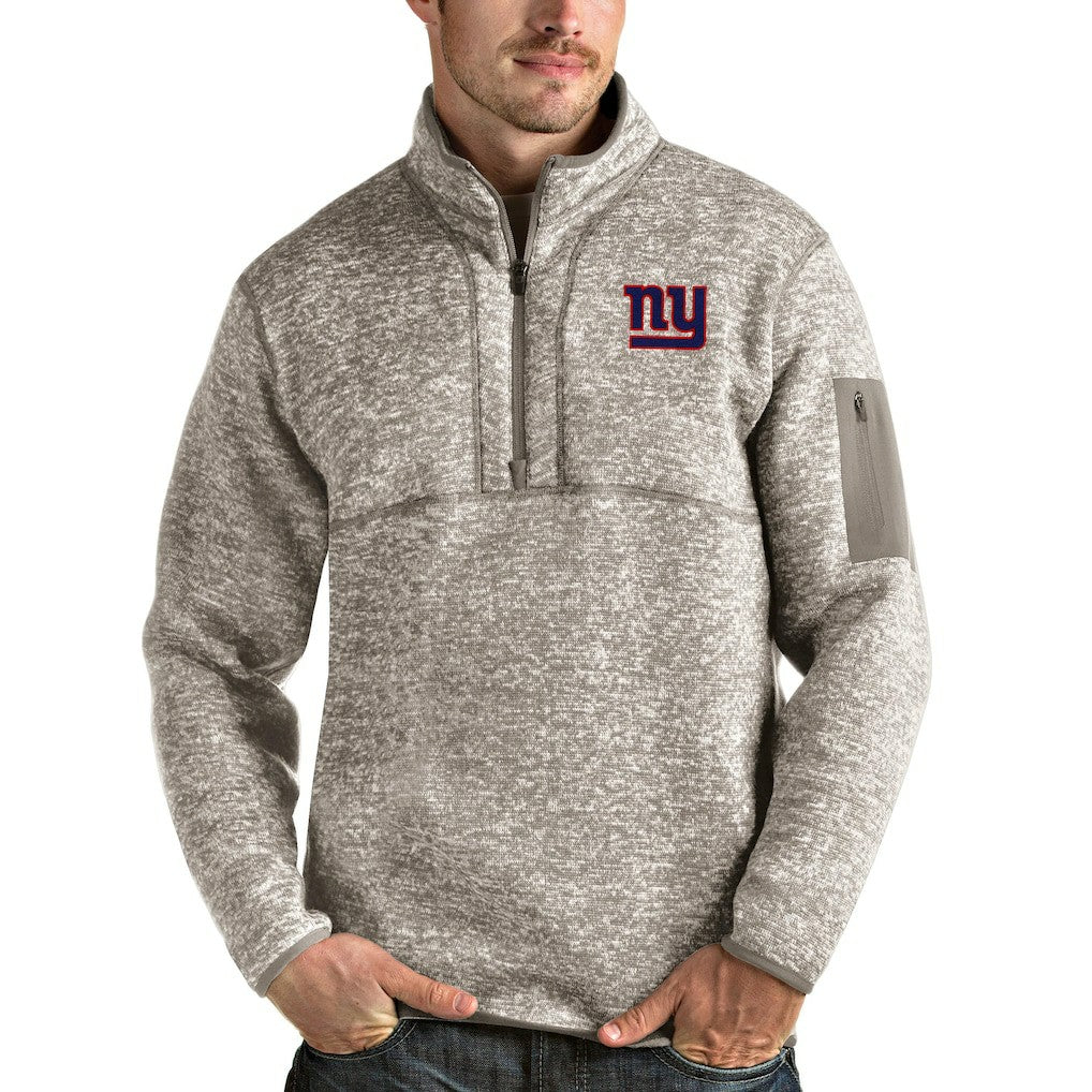 New York Giants Antigua Fortune Quarter-Zip Pullover Jacket - Oatmeal cheap