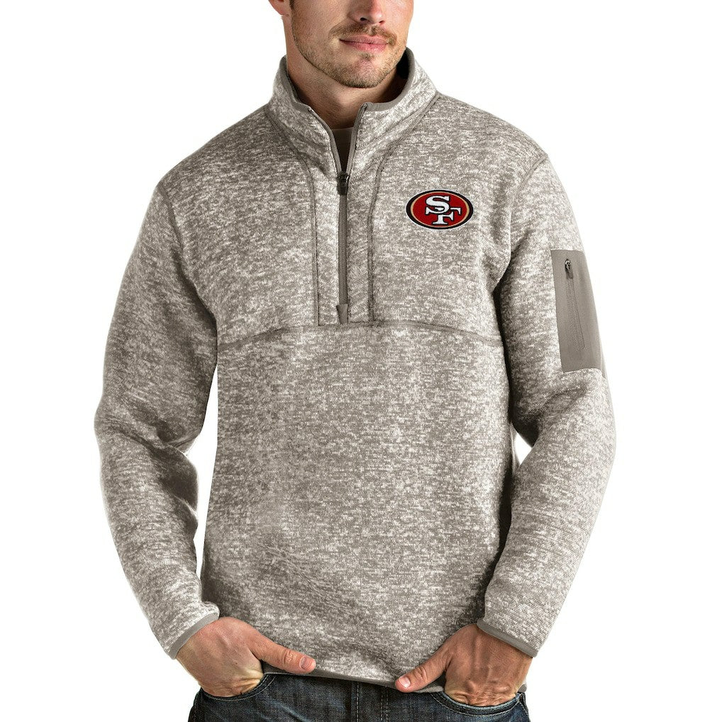 San Francisco 49ers Antigua Fortune Quarter-Zip Pullover Jacket - Oatmeal online