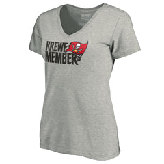 Tampa Bay Buccaneers Women's Krewe Member V-Neck T-Shirt - Heather Gray cheap