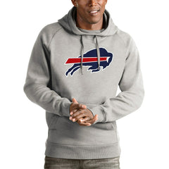 Buffalo Bills Antigua Victory Pullover Hoodie - Heathered Gray on sale