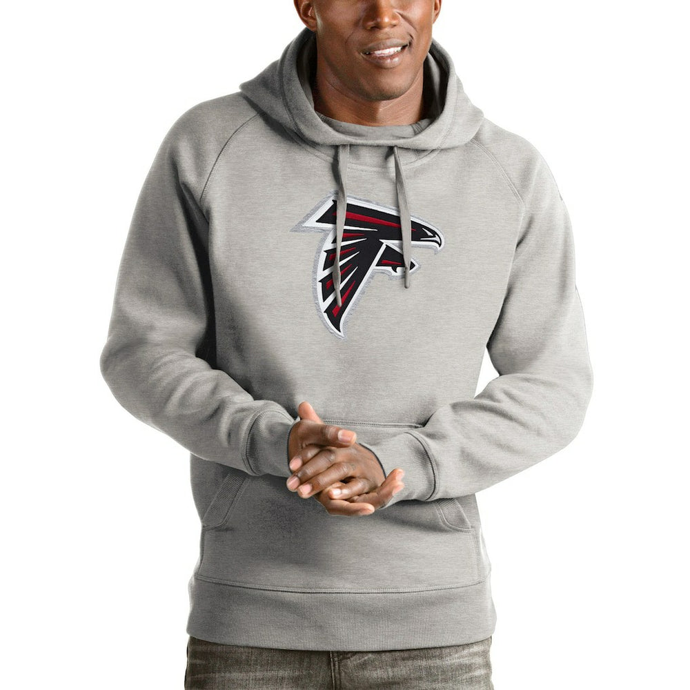 Atlanta Falcons Antigua Victory Pullover Hoodie - Heather Gray on sale
