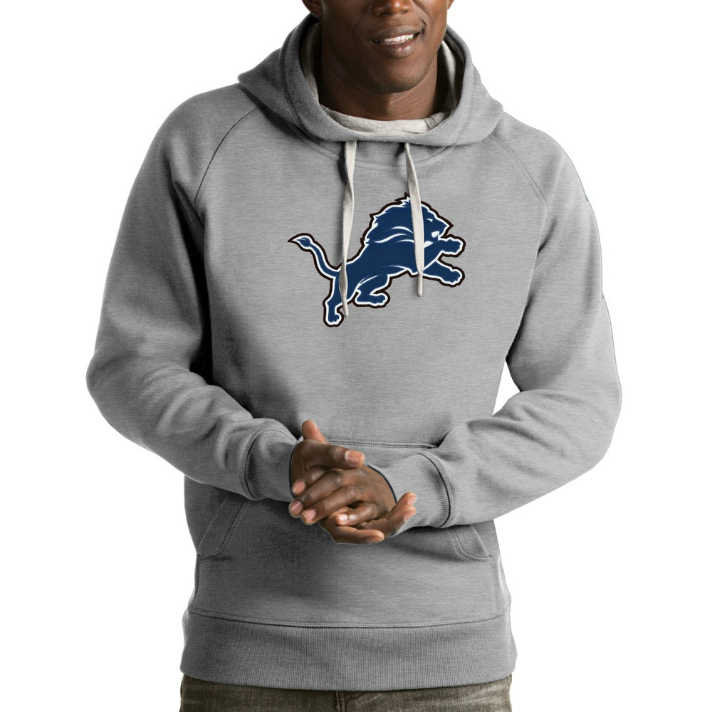 Detroit Lions Antigua Victory Pullover Hoodie - Heather Gray cheap
