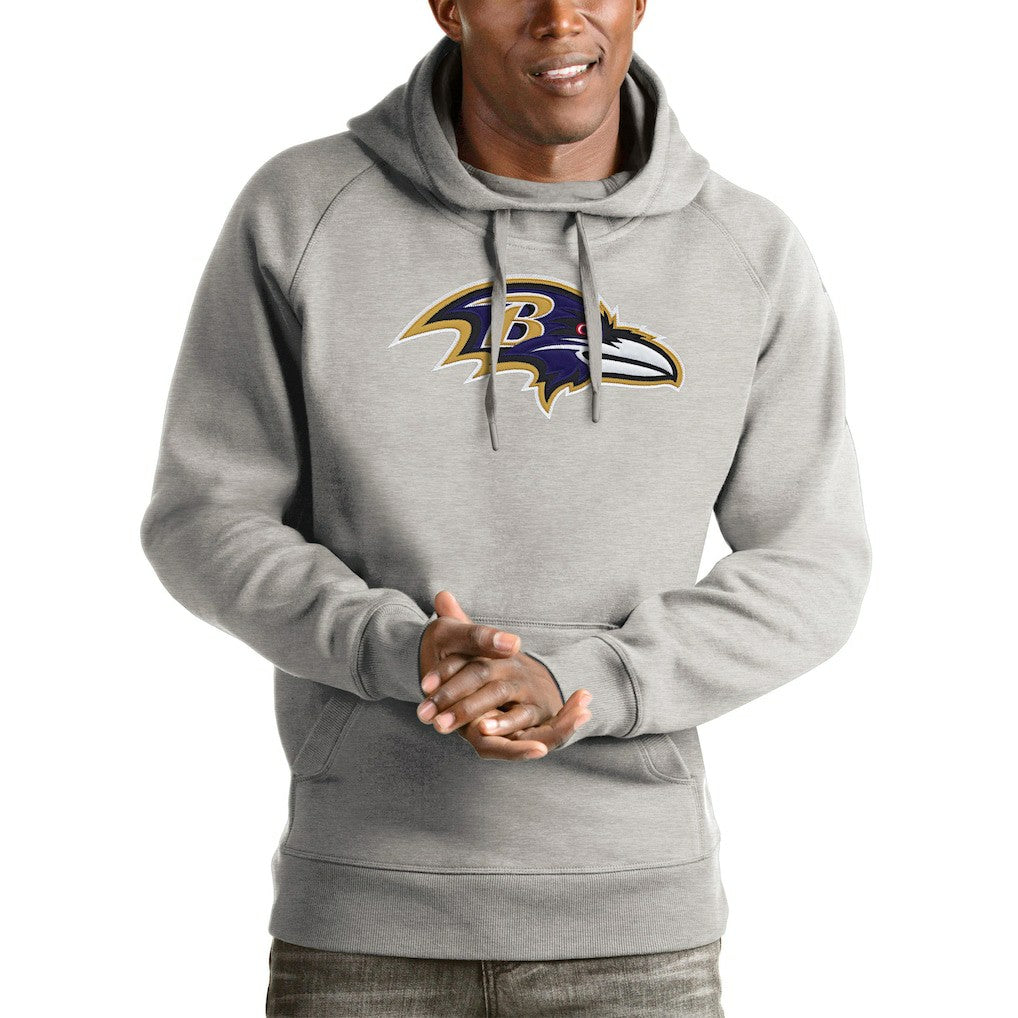 Baltimore Ravens Antigua Victory Pullover Hoodie - Heather Gray outlet