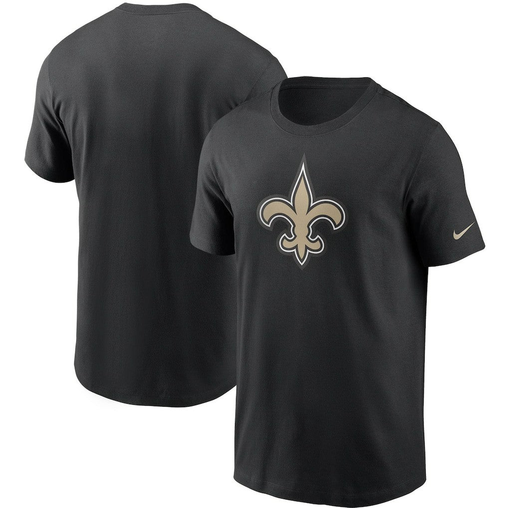 New Orleans Saints Primetime Logo Essential T-Shirt - Black | Nike outlet