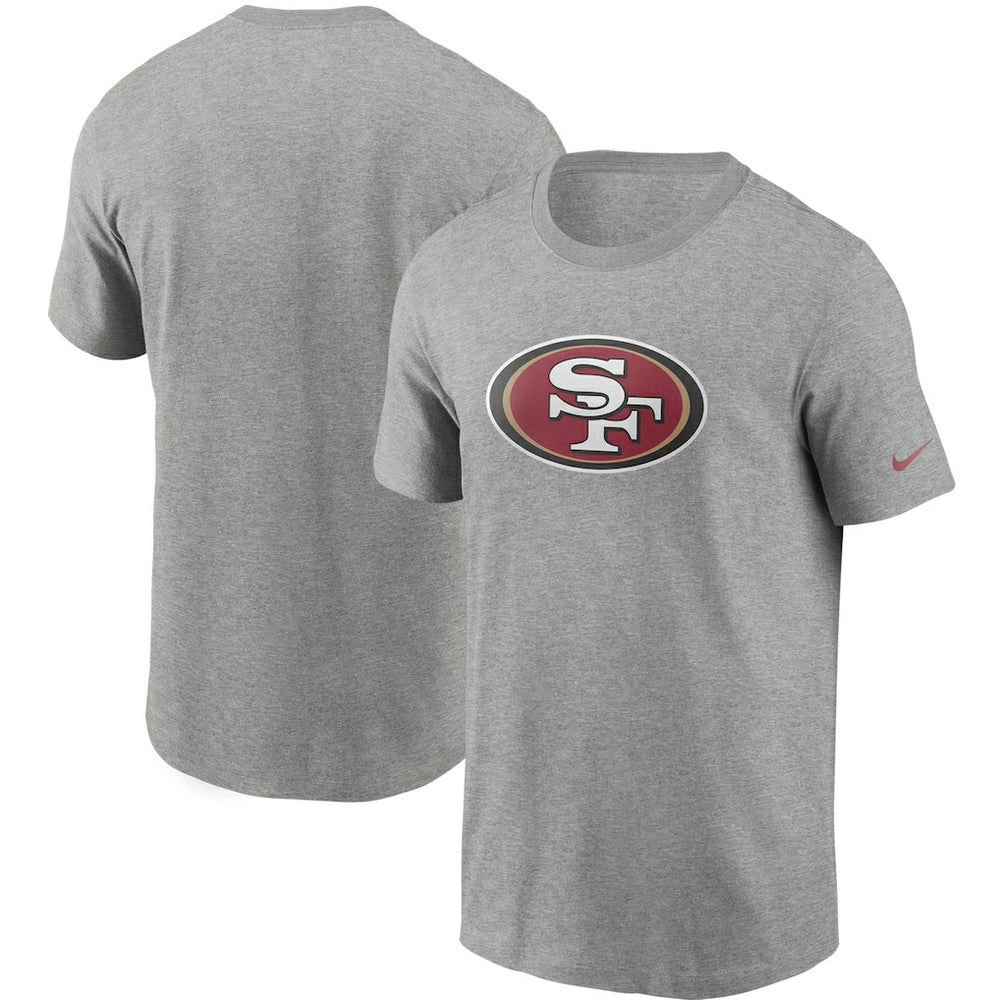 San Francisco 49ers Primetime Logo Essential T-Shirt - Heather Gray | Nike for sale