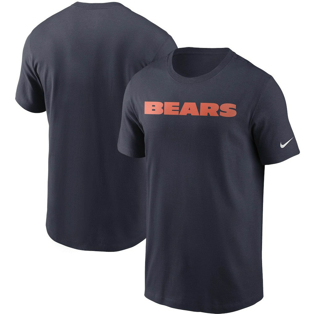 Chicago Bears Team Wordmark T-Shirt - Navy | Nike for sale