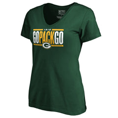Green Bay Packers Women's Hometown Refresh Go Pack Go V-Neck T-Shirt - Green discount