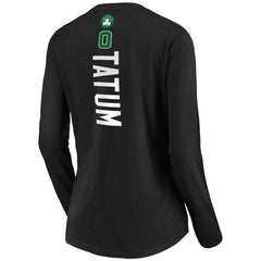 Jayson Tatum Boston Celtics Women's Playmaker Name & Number Long Sleeve V-Neck T-Shirt - Black online