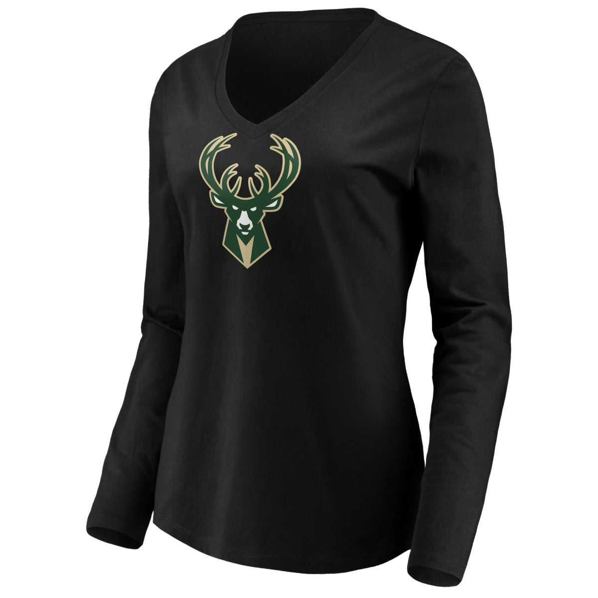 Giannis Antetokounmpo Milwaukee Bucks Women's Playmaker Name & Number Long Sleeve V-Neck T-Shirt - Black cheap